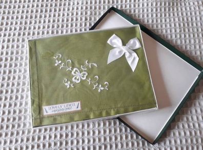 Vintage Green Linen Tray Cloth