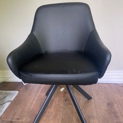 JYSK Swivel Chair BARGAIN Half Price. Black leather cushioned seat. Mint Condition                     3  Months Old