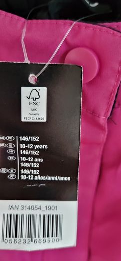 Crivit PRO Kids ski trousers fuschia pink Sz 10-12 Years - Bnwt