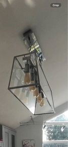 Over island 5 bulb clear glass light