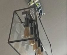 Over island 5 bulb clear glass light