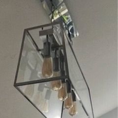 Over island 5 bulb clear glass light