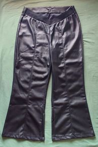 Size 16S eco-leather flared maternity trousers