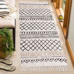 Cotton Area Rug Runner for Hallway, Throw Rugs for Bedroom, Woven Area Rug Indoor, Runner Rug for Kitchen