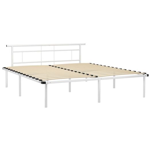 Bed Frame White Metal 180x200 cm