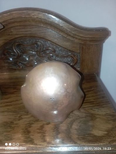 Arts & Crafts Brass & Copper Large Mushroom Shaped Salt & Pepper Shakers (Donegal, Makers Stamp)