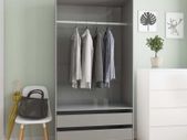 Wardrobe High Gloss Grey 100x50x200 cm Chipboard