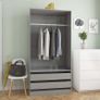 Wardrobe High Gloss Grey 100x50x200 cm Chipboard Image 5