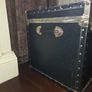 Vintage Large Black Steamer Travel Trunk Image 6