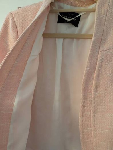 River Island Pale Pink Boucle/Tweed Jacket Size UK 16