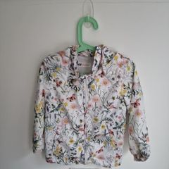 Girls 5-6yrs H&M floral hooded spring/summer jacket