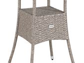 Polyrattan Side Table / Garden Table with Frosted Glass Table Top - 60-80 cm - Choice of Colours, 60cm, Grey / Beige