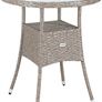 Polyrattan Side Table / Garden Table with Frosted Glass Table Top - 60-80 cm, Choice of Colours, 60cm, Grey / Beige Image 5