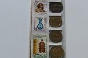 Egypt 6 coins &amp; stamps vintage tourist set
