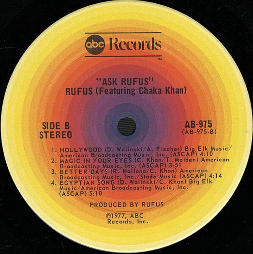Rufus Featuring Chaka Khan "Ask Rufus" Vinyl LP