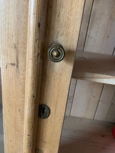 Old Irish Antique Pine,  Glass Front Dresser