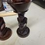 African candle holders carved Image 3
