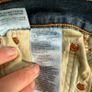 Levis 501 Original Button Fly Jeans W34 L26 - Distressed Ripped Cropped Blue Image 9