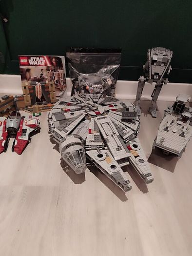 Lego Star Wars Bundle Millennium Falcon AT ST Trooper Ship Maz Castles Extra Pieces