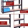 Garage Shelving Unit: 150cm x 75cm x 30cm | 2 bay, Black 5 Tier Unit | 175kg Load Weight Per tier (875kg Per Rack) | For your Garage & elsewhere! | Shelf unit | Van Racking (FREE POSTAGE) Image 3
