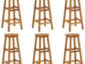 Bar Stools 6 pcs Solid Acacia Wood