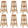 Bar Stools 6 pcs Solid Acacia Wood Image 5
