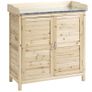 Garden Cabinet with 2 Compartments, Metal Work Surface with Edging, Natural Wood, 83 x 40 x 92 cm Image 6