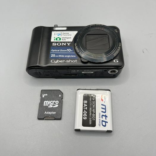 Sony Cybershot DSC-H55 Digital Camera 14MP 10x Zoom Black + SD