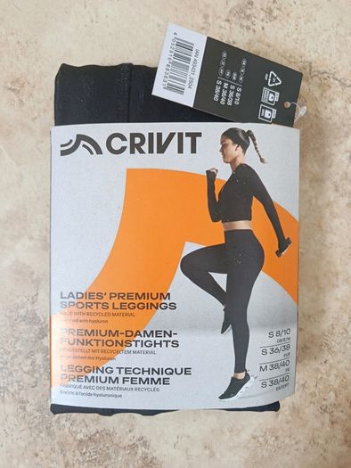 2x Crivit Ladies' Premium Sports Leggings Pink & Black S EUR 36/38 GB 8/10 Lidl
