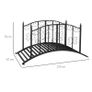 1.2M Metal Decorative Scrollwork Arch Garden Bridge, Black Image 3