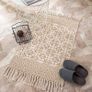 FREE EXPRESS SHIPPING Beige Rug Cotton Area Rug Bedroom Cream Floral Printed Moroccan Rug with Tassel 60x90cm Machine Washable Small Rug Hand Woven Carpet for Living Room, Kitchen,Hallway Image 3
