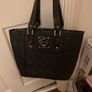 Harrods Black Tote - Shopper Bag with gold hardware and black patent trim Image 6