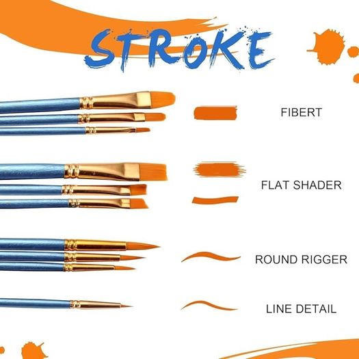 3 Pack Paint Brush Set, 30 pcs Nylon Hair Brushes for Acrylic Oil Watercolor Painting Artist Professional Painting Kits