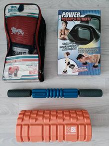 Sports fitness boxing bundle, 4 items all new unused, Muscle rollers, boxing gloves, power pushup bars
