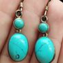 Vintage Earrings made of 925 silver with natural turquoise. Image 2