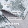 Modern Abstract Area Rugs Living Room 200x280cm, Machine Washable Non-Slip Short Pile Rug, Durable Faux Wool Carpet for Bedroom, Dining Room, Home Office, Grey Image 3