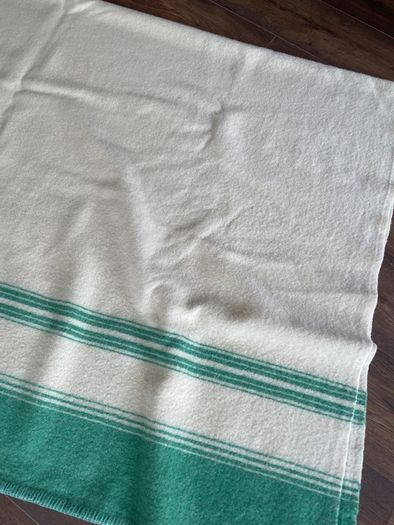 Vintage Foxford wool blanket rare green