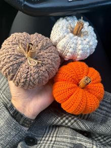 Set of 3 crochet pumpkins