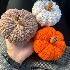 Set of 3 crochet pumpkins