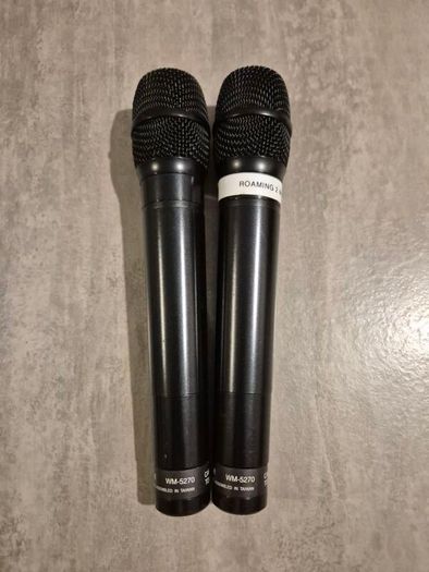 Pair TOA WM-5270 D02 Handheld Wireless Microphones - 837-865 MHz UHF