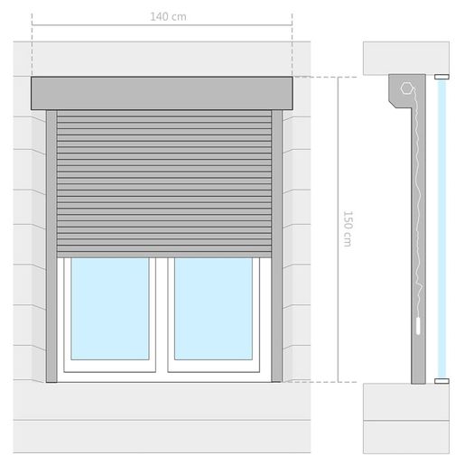 Roller Shutter Aluminium 140x150 cm White