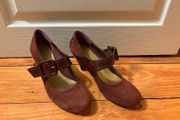 Clarks Burgundy Mary Jane Heels (UK4)