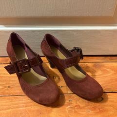 Clarks Burgundy Mary Jane Heels (UK4)