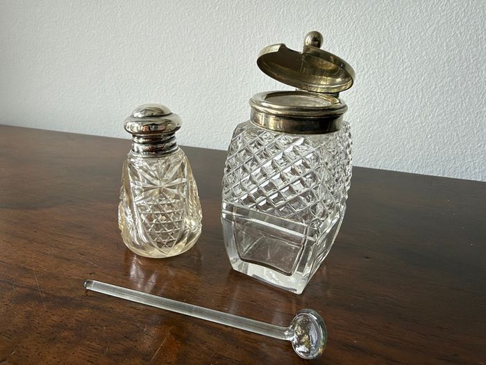 Vintage Cut Glass Perfume & Dressing Table Set