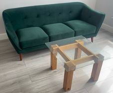 Velvet green sofa