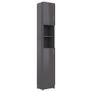 Bathroom Cabinet High Gloss Grey 32x25.5x190 cm Chipboard Image 2