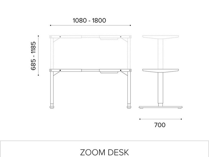 NEW Zoom Electric Height Adjustable Sit Stand Desk