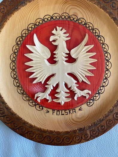 Polish Carved Wooden Plate