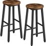 Bar Stools Set of 2, Kitchen Breakfast Bar Chiars, Industrial 63 cm Height Stools for Dining Room, Kitchen, Solid and Stable, Rustic Brown and Black Image 4