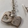 Double Love Hearted "Love" Sterling Silver Bracelet Image 4
